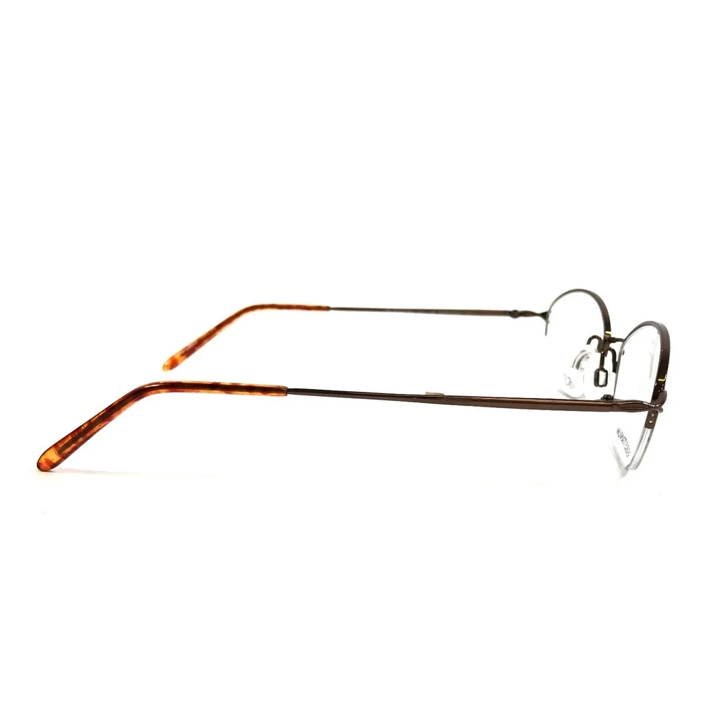 Flexon Eyeglasses Frames 651 COFFEE Brown Oval Half Rim Titanium 49-18-130